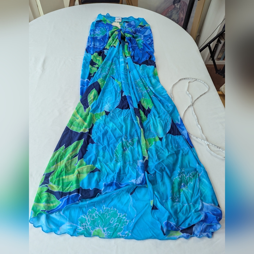 Speedo Blue & Green Floral Swim Sarong Cover-Up